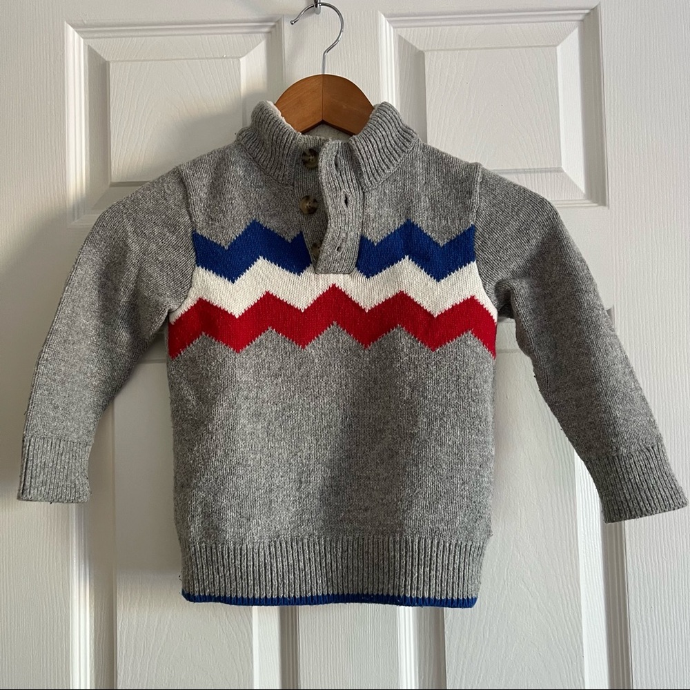 BabyGap kids’ zigzag stripe sweater with 1/4 button placket